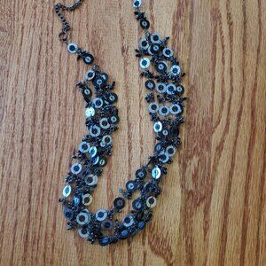 Sparkly black multi-strand casual necklace